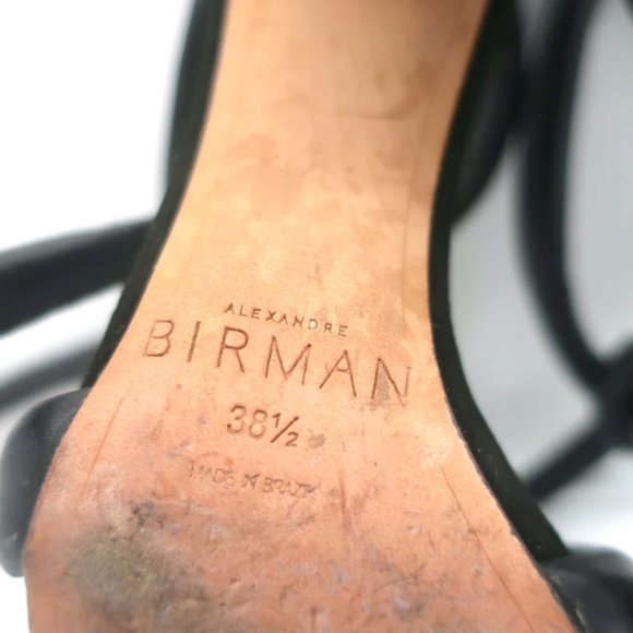 Alexandre Birman Padded Leather Knot Sandals Black Size 38.5 Open Toe Heels - Picture 10 of 10